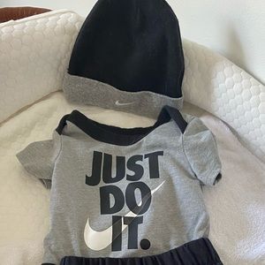 Nike onesie hat and jogger set